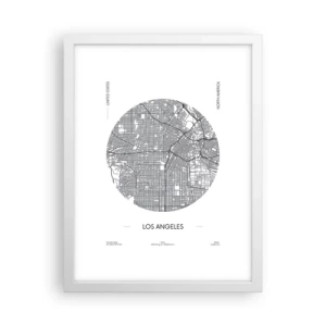 Poster in een witte lijst - Anatomie van Los Angeles - 30x40 cm