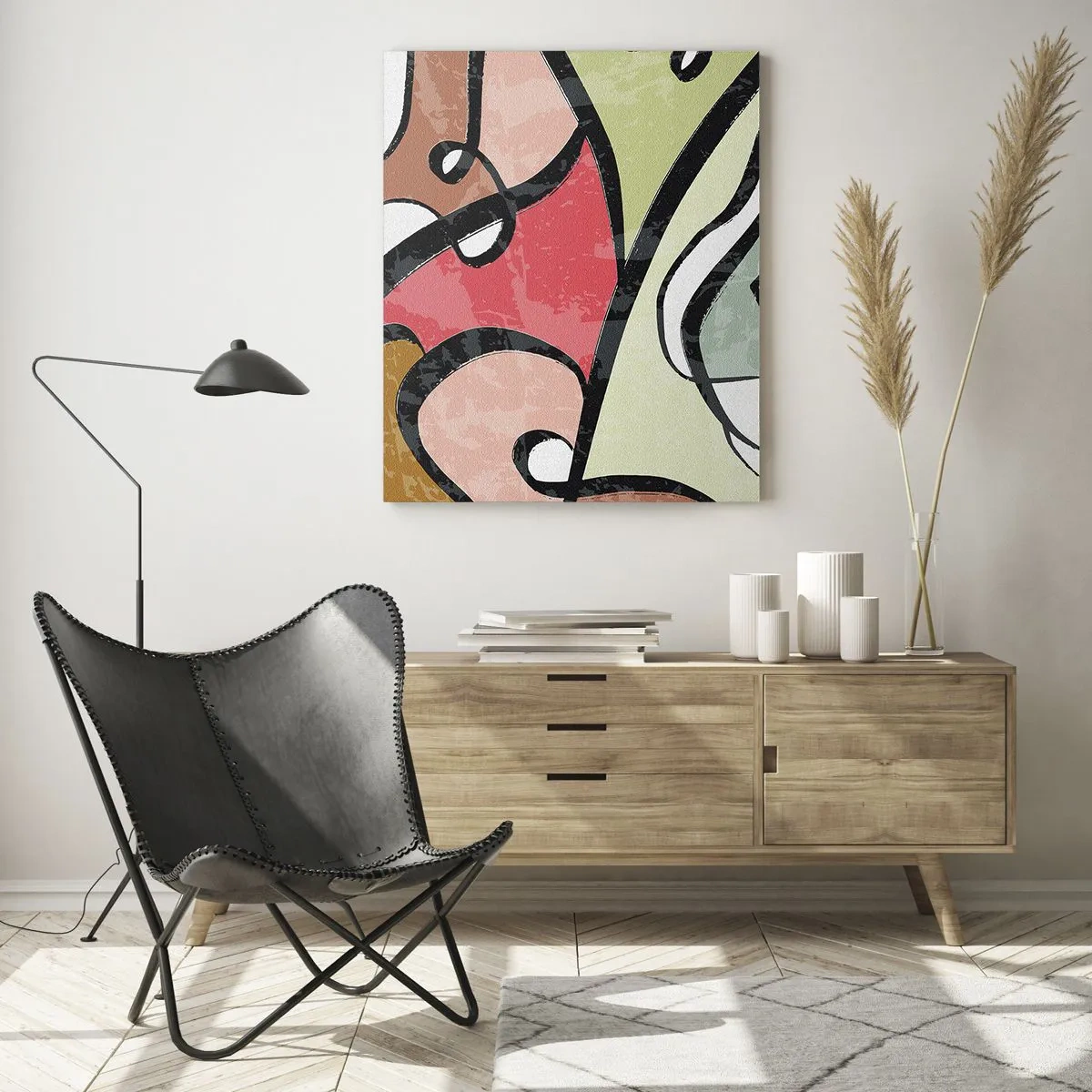 Schilderen op glas - Pirouettes tussen kleuren - 50x70 cm