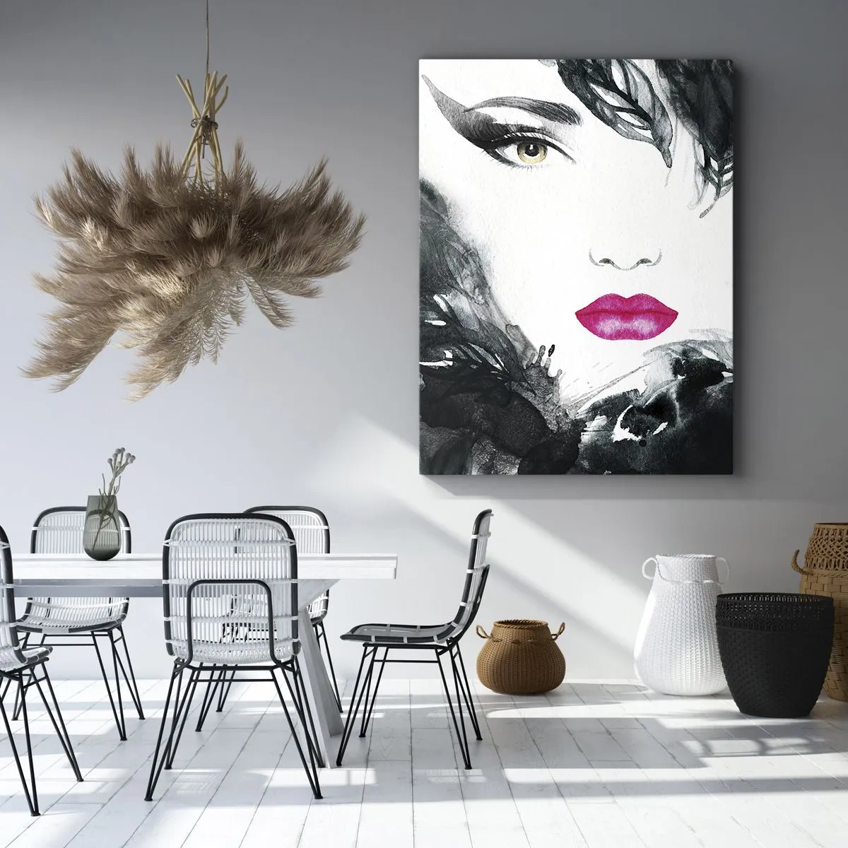 Schilderen op canvas - Aandacht! Femme fatale - 80x120 cm