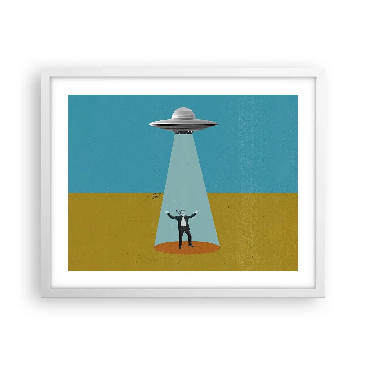 Poster in een witte lijst - Een nauwe ontmoeting - 50x40 cm