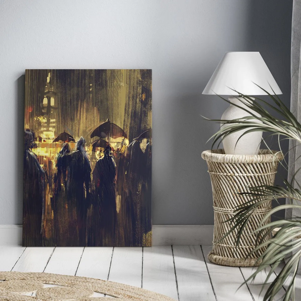 Schilderen op canvas - Volgelingen van de regen - 65x120 cm