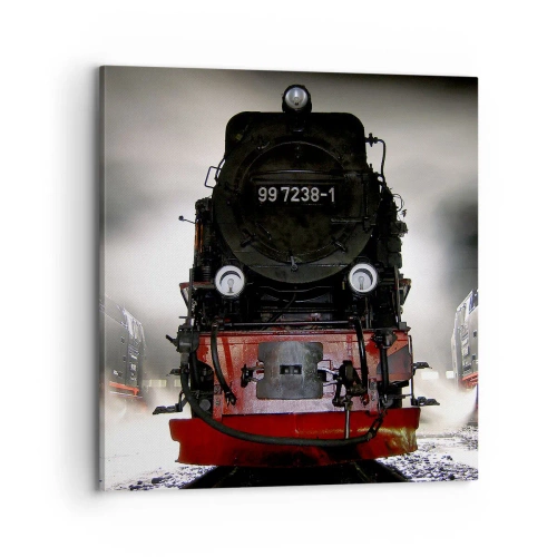 Schilderen op canvas - Hij staat en hapt, hapt en blaast - 70x70 cm