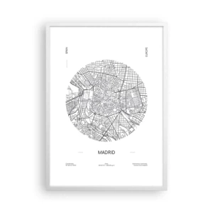 Poster in een witte lijst - Anatomie van Madrid - 50x70 cm