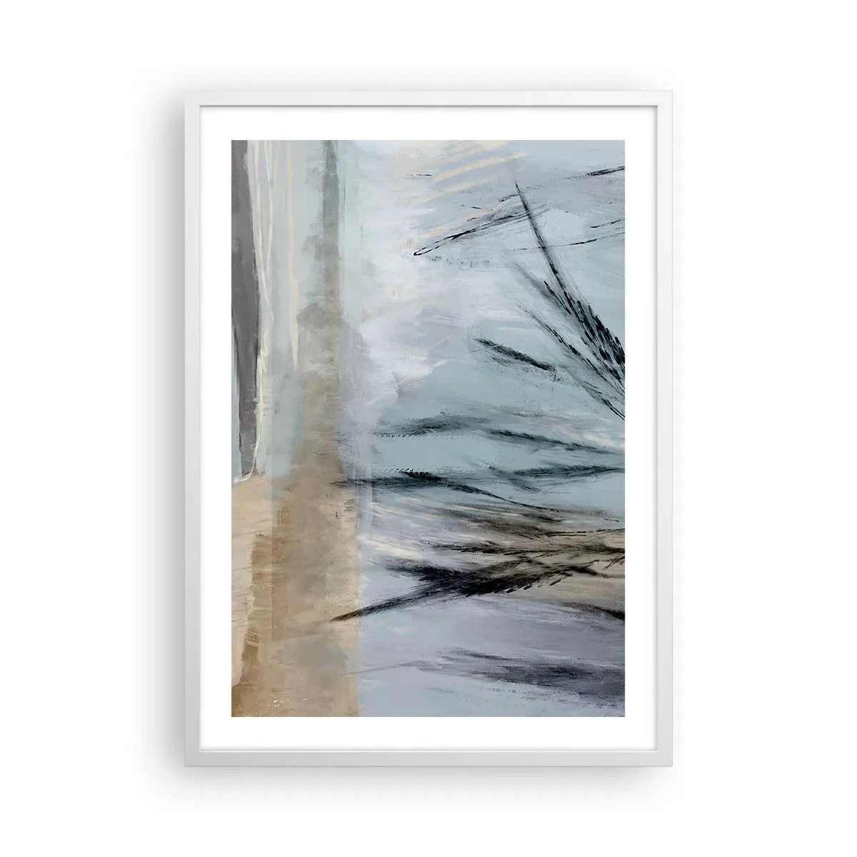 Poster in een witte lijst - Wintervelden - 50x70 cm