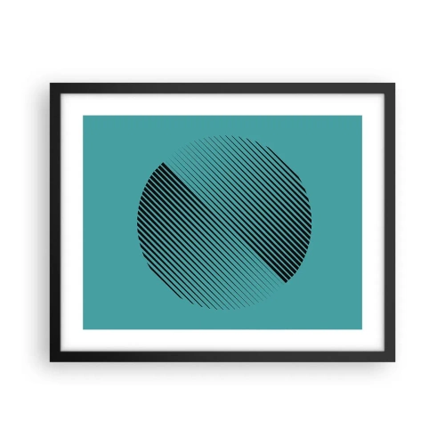 Poster in een zwarte lijst - Cirkel – een geometrische variatie - 50x40 cm