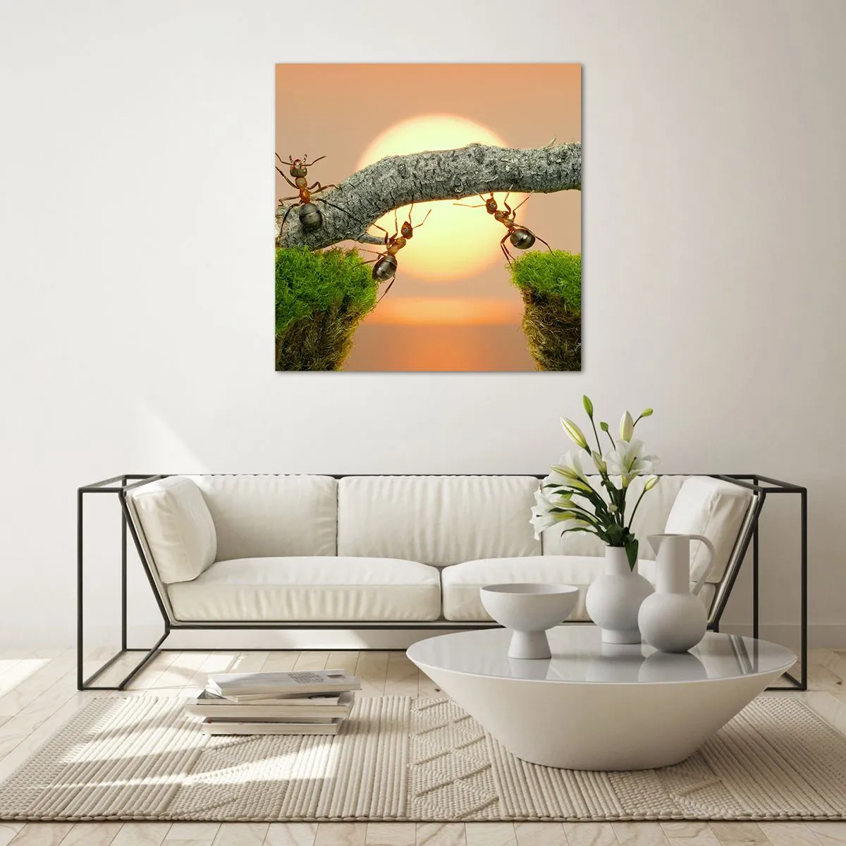 Schilderen op glas - Gelukkig samenwerken - 60x60 cm