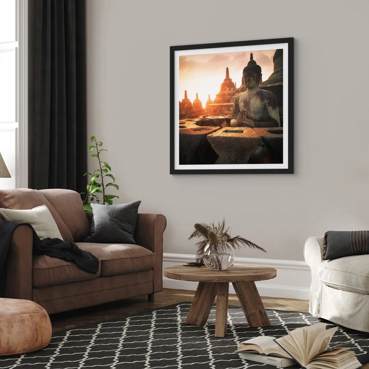 Poster in een zwarte lijst - Weer van grote wijsheid - 60x60 cm