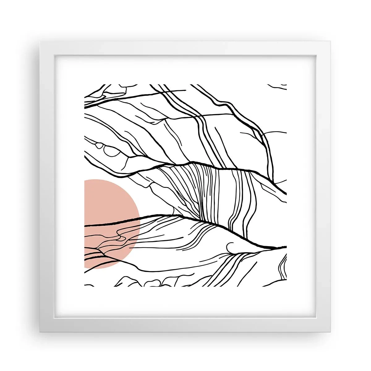 Poster in een witte lijst - In een web van twijgen - 30x30 cm