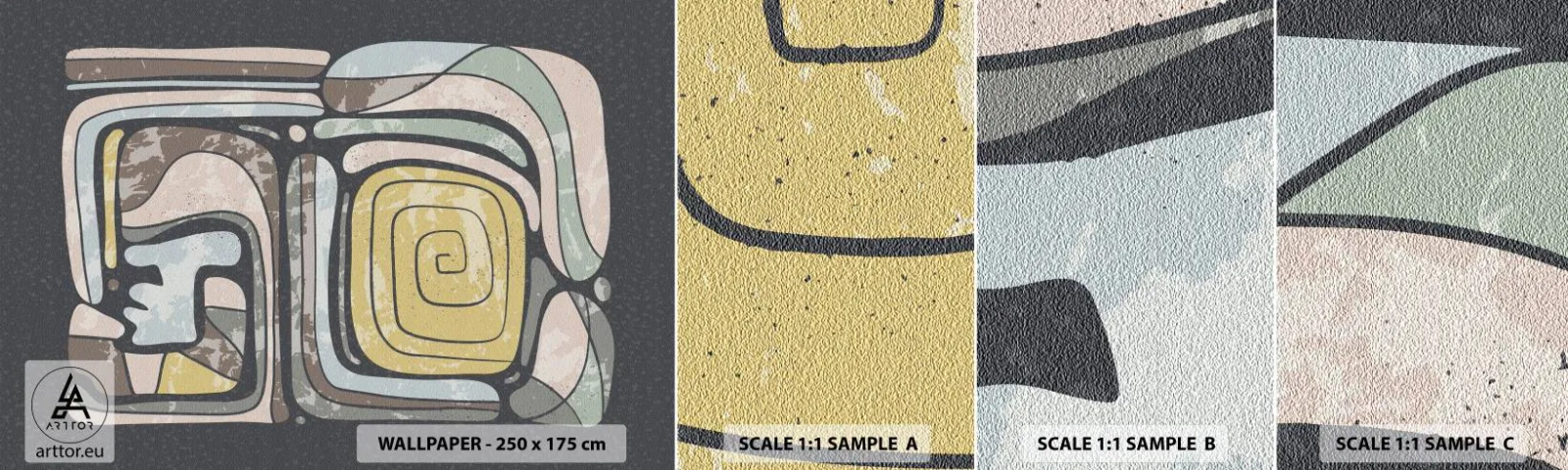 Fotobehang Monster Zelfklevend Deluxe Sticker - Abstractie in de precolumbiaanse geest - Abstractie, Boho, Op leeftijd - 100x30 cm