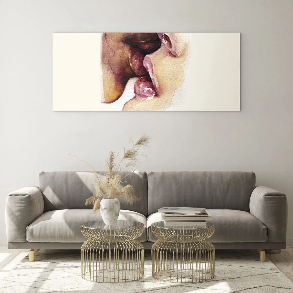 Schilderen op glas - Zoals dag en nacht, aarde en lucht - 140x50 cm