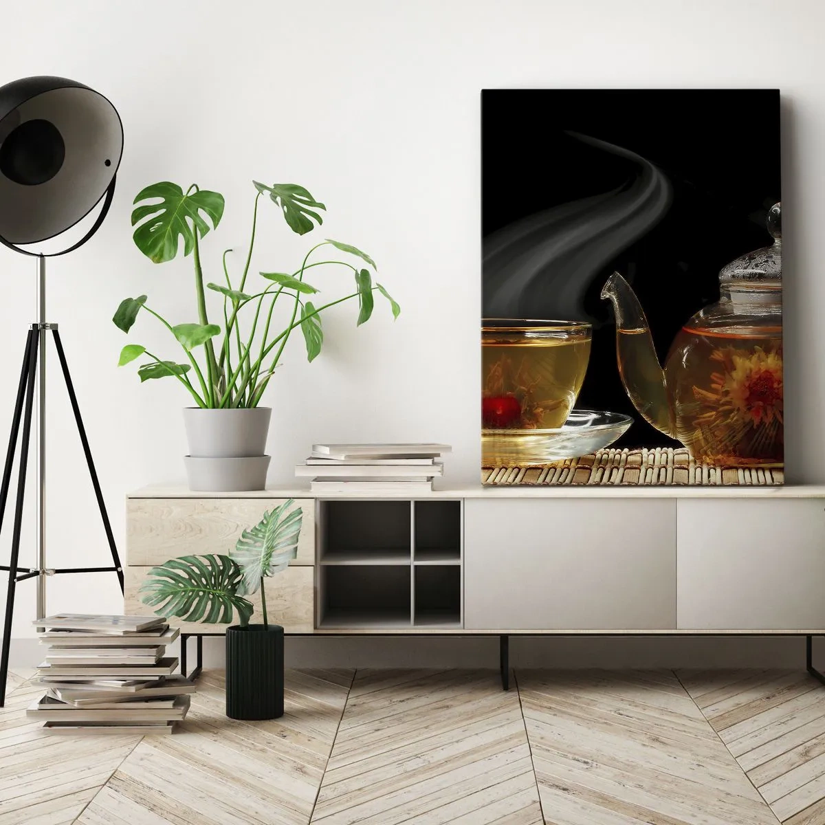 Schilderen op canvas - De magie en kunst van het theezetten - 50x70 cm