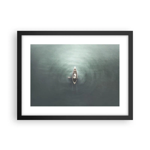 Poster in een zwarte lijst - Door het maanmeer - 40x30 cm