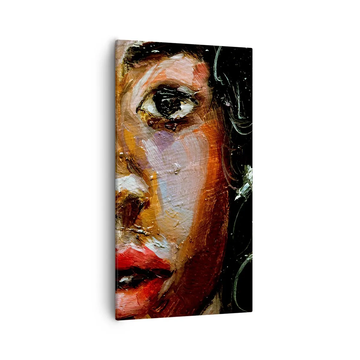 Schilderen op canvas - Zwart en gloed - 55x100 cm