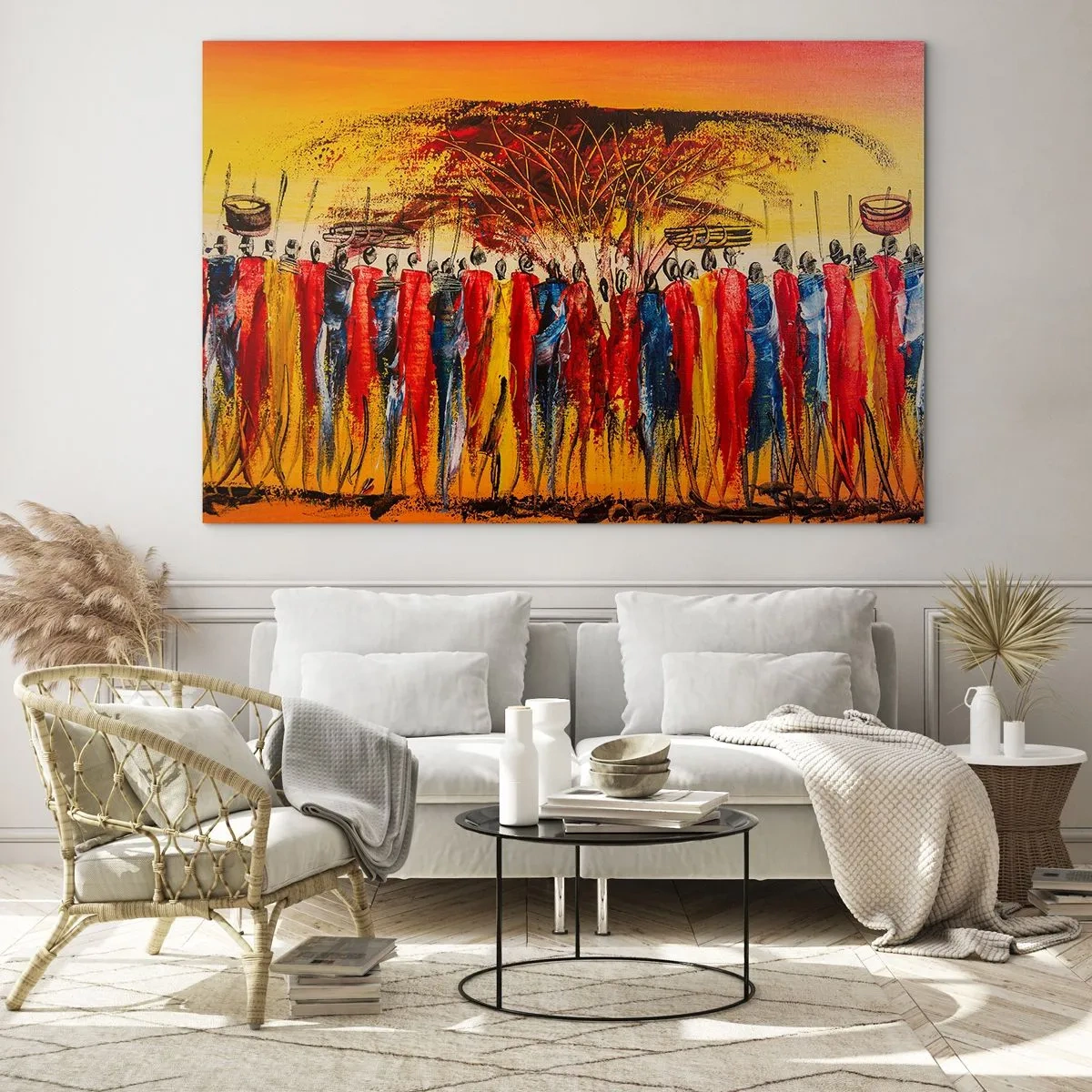 Schilderen op glas - Daar, daar, daar gaan ze - 120x80 cm