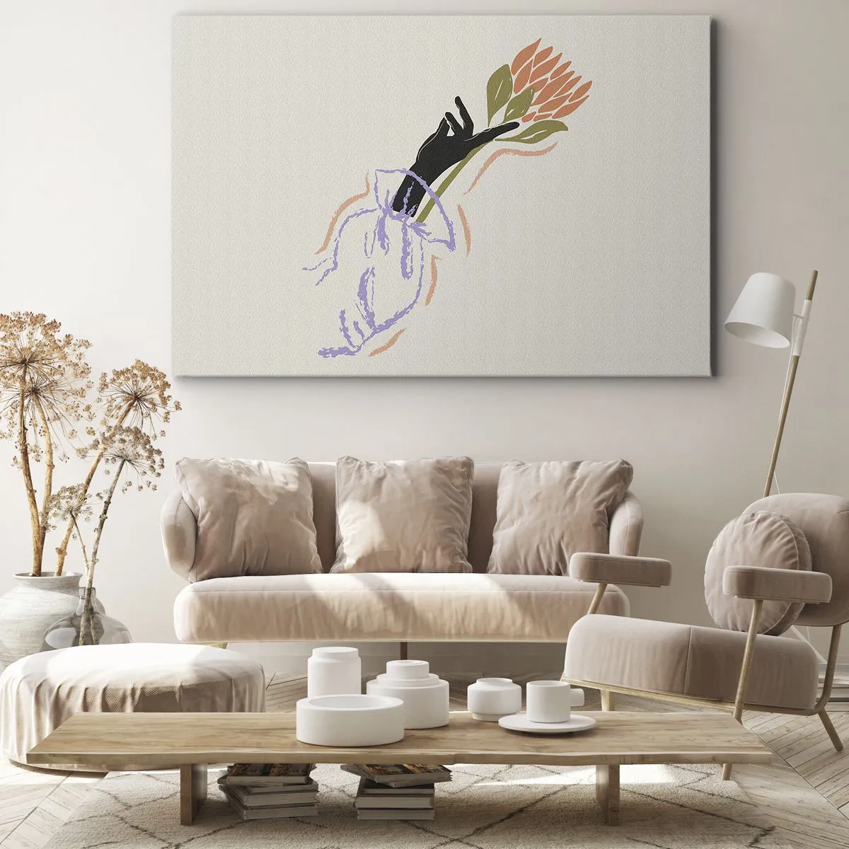 Schilderen op canvas - Zusterlijke aanraking - 100x70 cm