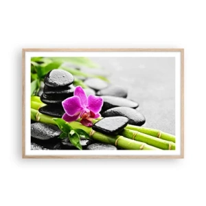 Een poster in een licht eiken lijst - In een vrede evenwicht - 91x61 cm