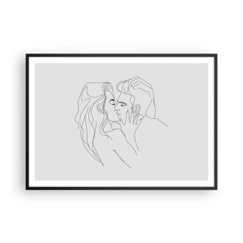 Poster in een zwarte lijst - Dezelfde regel - 100x70 cm