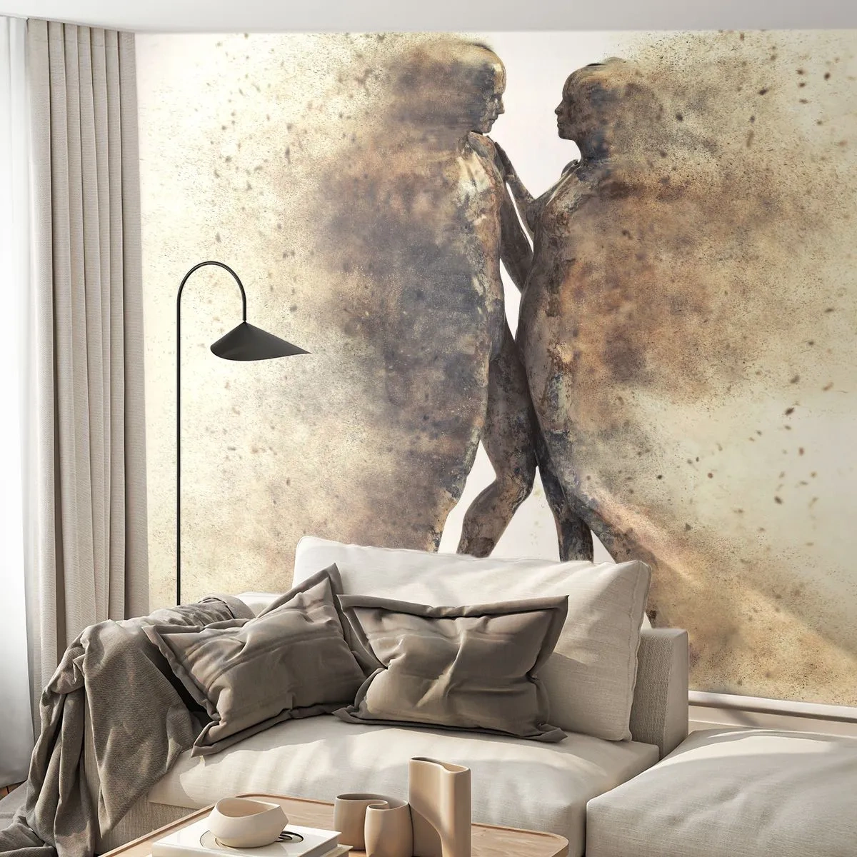 Zelfklevend Fotobehang Deluxe Sticker - Ze verrezen uit het stof tot liefde - Abstractie, Vrouw en man, Liefde - 500x350 cm