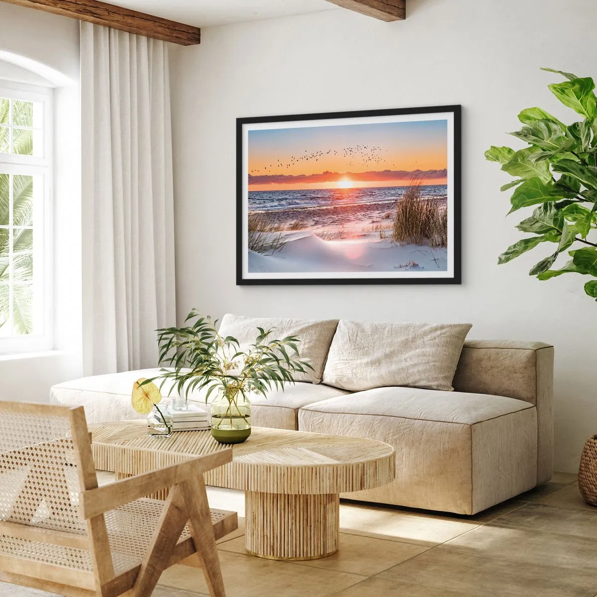 Poster in een zwarte lijst - Horizontaal landschap - 91x61 cm