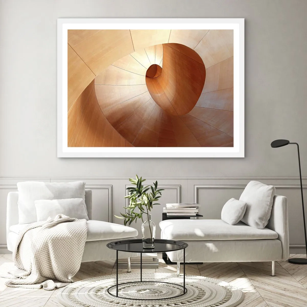 Poster in een witte lijst - Architecturale serpentijn - 91x61 cm