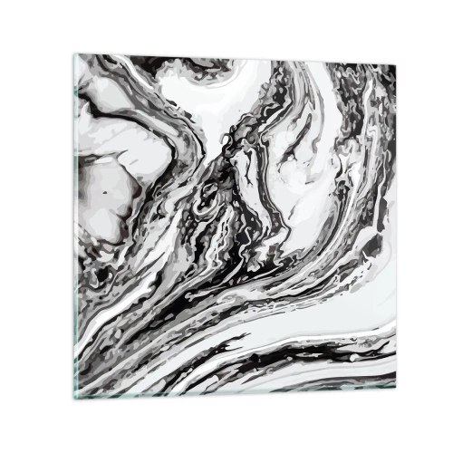 Schilderen op glas - In het begin was er chaos - 30x30 cm