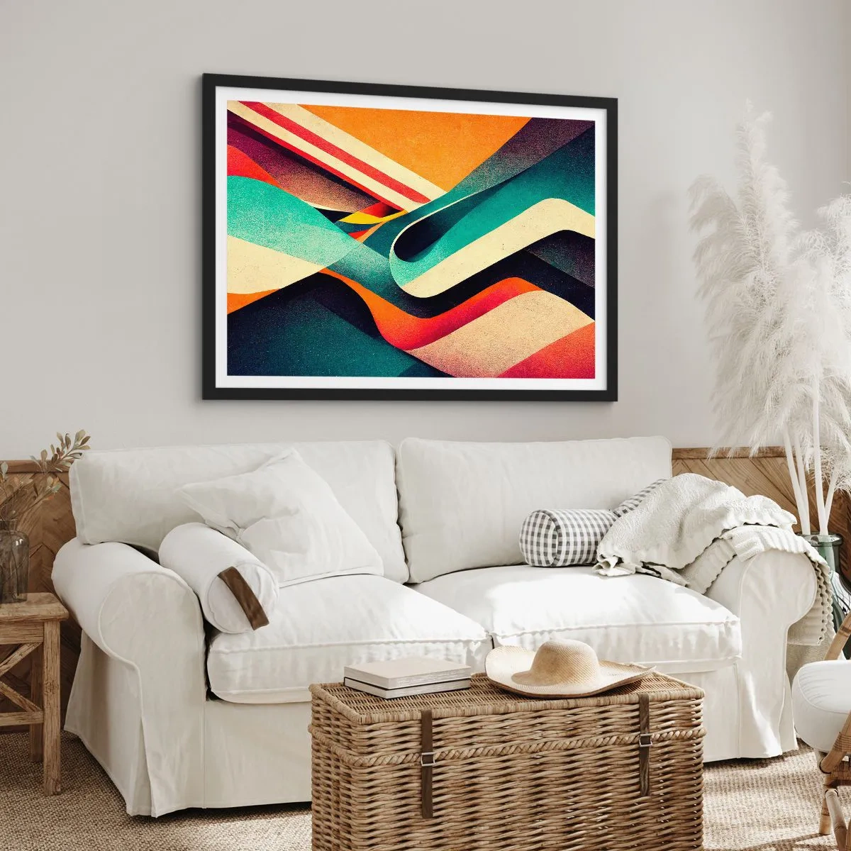 Poster in een zwarte lijst - Intensieve compositie - 50x40 cm