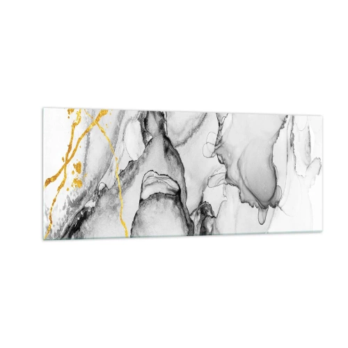 Schilderen op glas - Compositie met een gouden motief - 100x40 cm