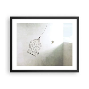 Poster in een zwarte lijst - In je element - 50x40 cm