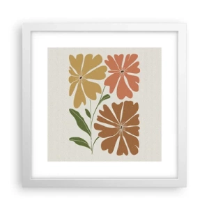 Poster in een witte lijst - Natuur en geometrie - 30x30 cm