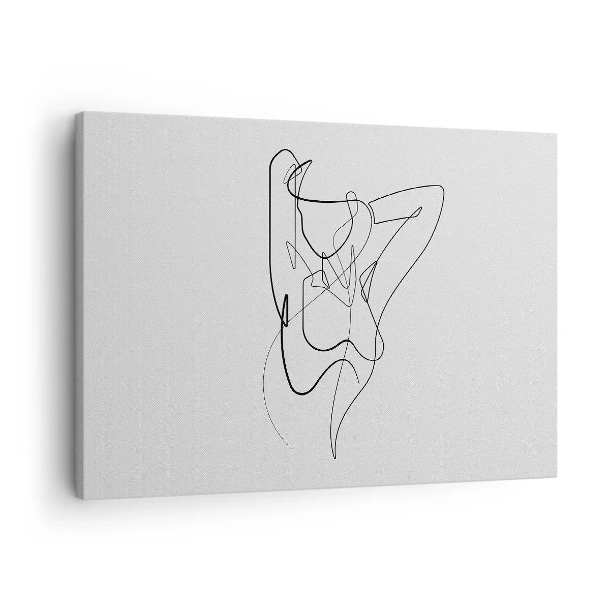 Schilderen op canvas - Minimalistische omtrek van een vrouwelijk silhouet - 70x50cm - Zoals je echt bent… - Moderne wanddecoratie voor woonkamer en slaapkamer ARTTOR