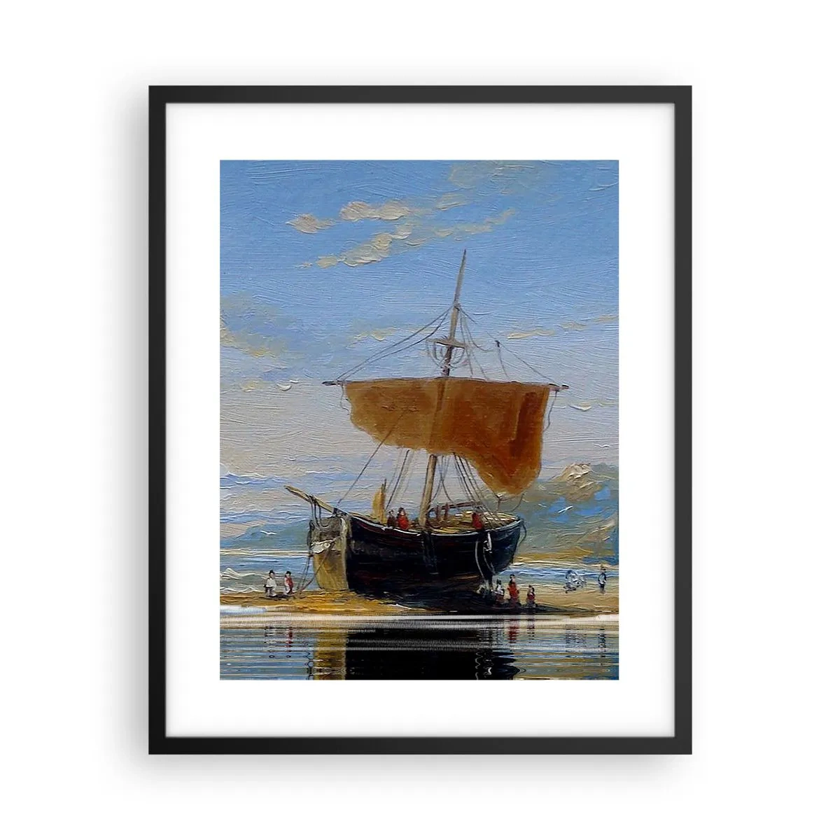 Poster in een zwarte lijst - Water, bodem, lucht - 40x50 cm