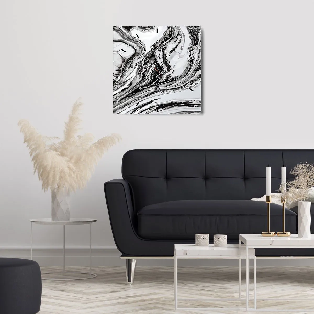 Wandklok - Klok - In het begin was er chaos - 30x30 cm