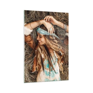 Schilderen op glas - Op weg naar de zomer van de liefde - 70x100 cm