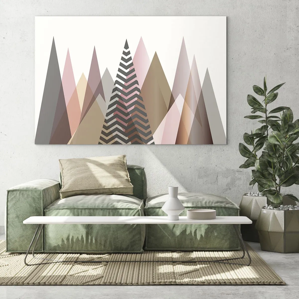 Schilderen op glas - Piramidaal uitzicht - 120x80 cm