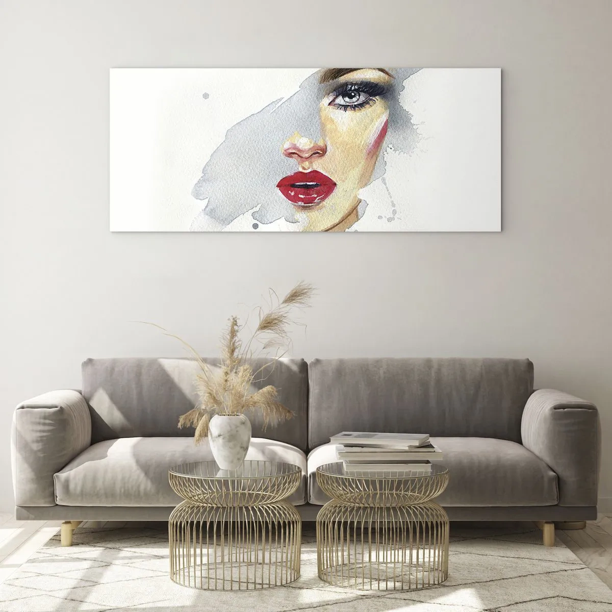 Schilderen op glas - Weerspiegeld in een druppel water - 120x50 cm