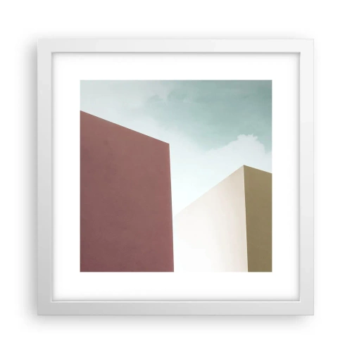 Poster in een witte lijst - De geometrie van een zonnige zomer - 30x30 cm