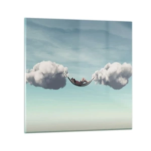 Schilderen op glas - Het geluk van het moment - 40x40 cm