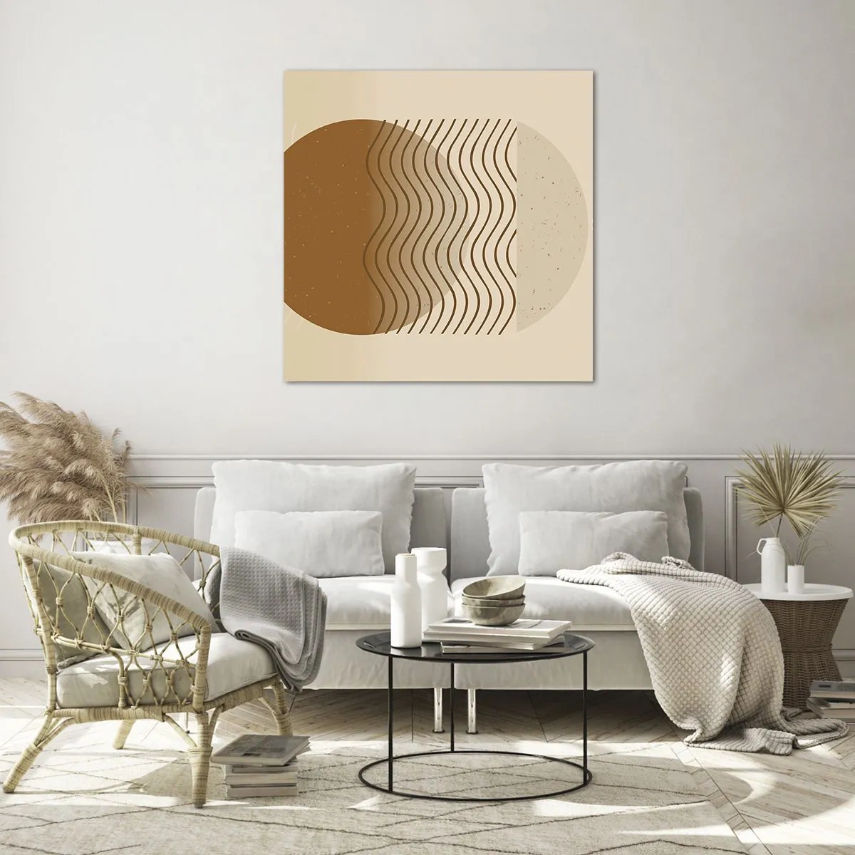 Schilderen op glas - Over de oorsprong van geometrische figuren - 40x40 cm