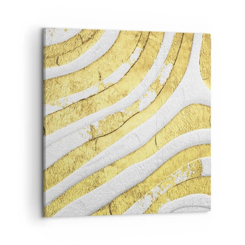 Schilderen op canvas - Compositie in wit en goud - 50x50 cm