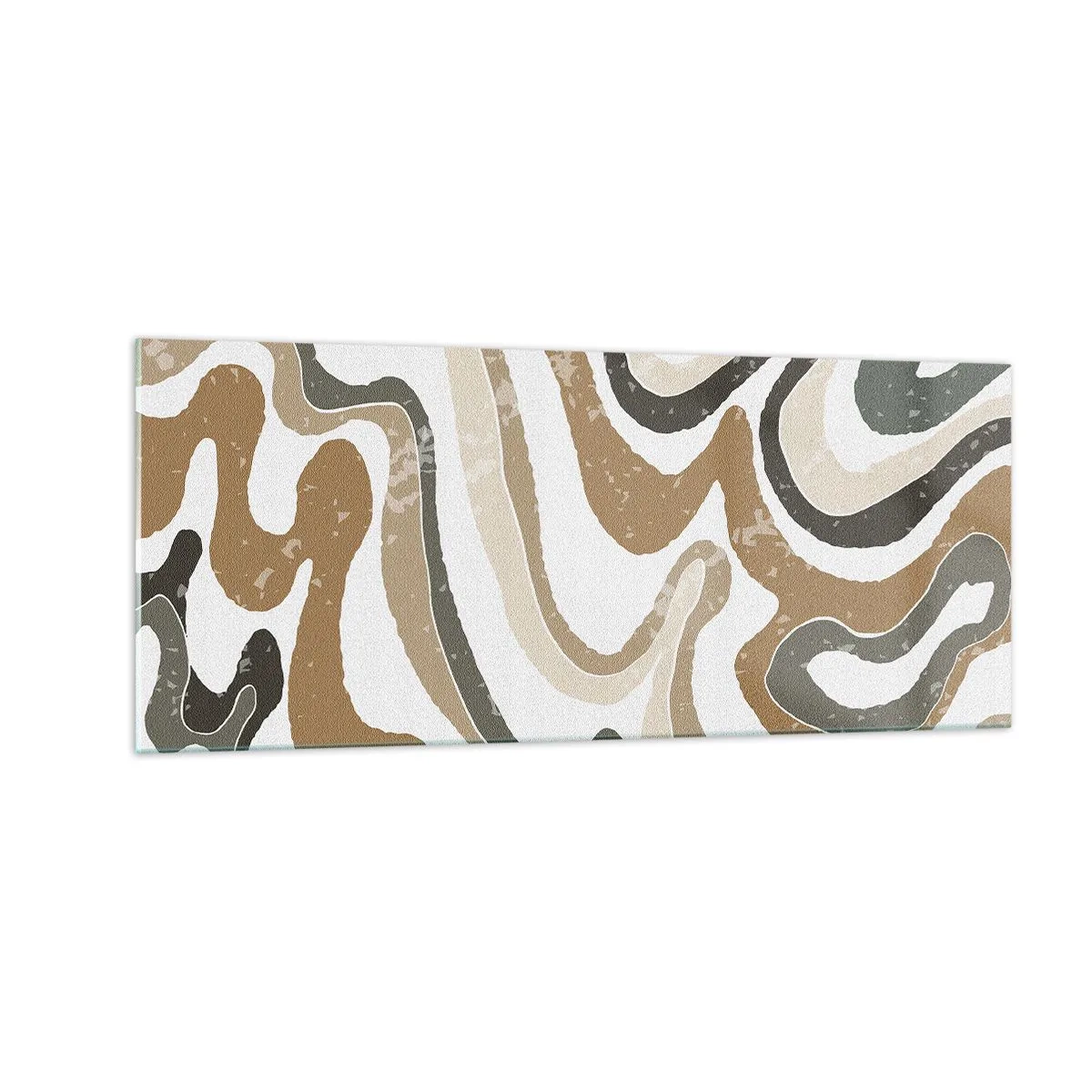 Schilderen op glas - Meanders van aardekleuren - 100x40 cm