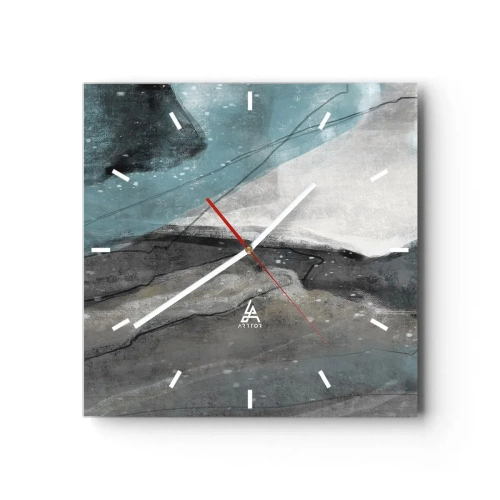 Wandklok - Klok - Abstractie: rotsen en ijs - 30x30 cm