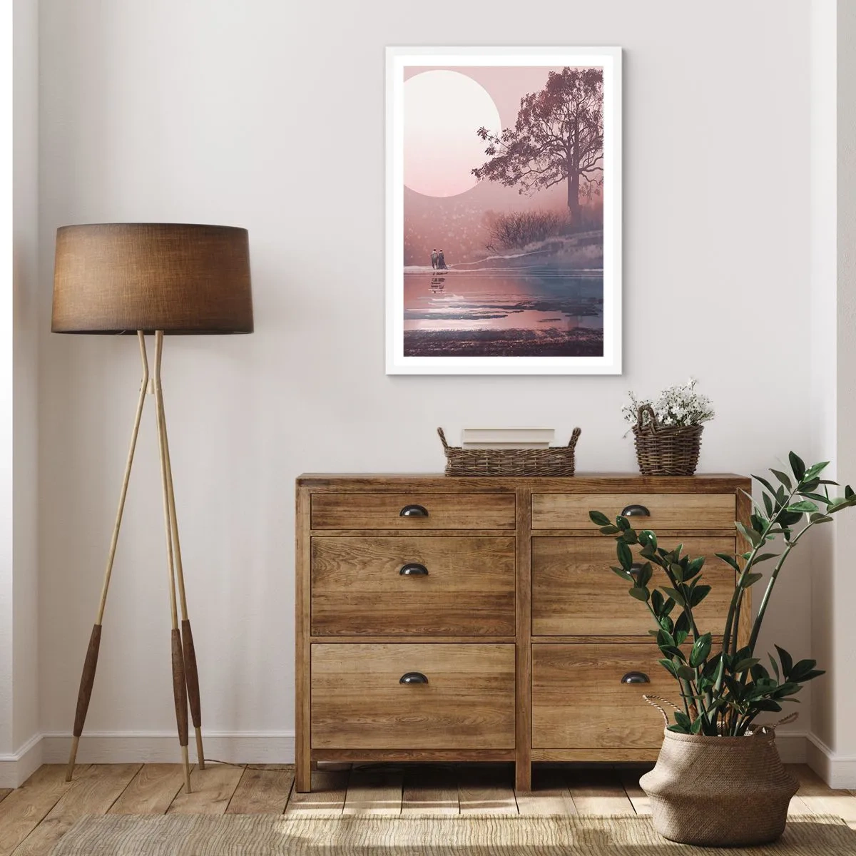 Poster in een witte lijst - nacht wonderen - 61x91 cm