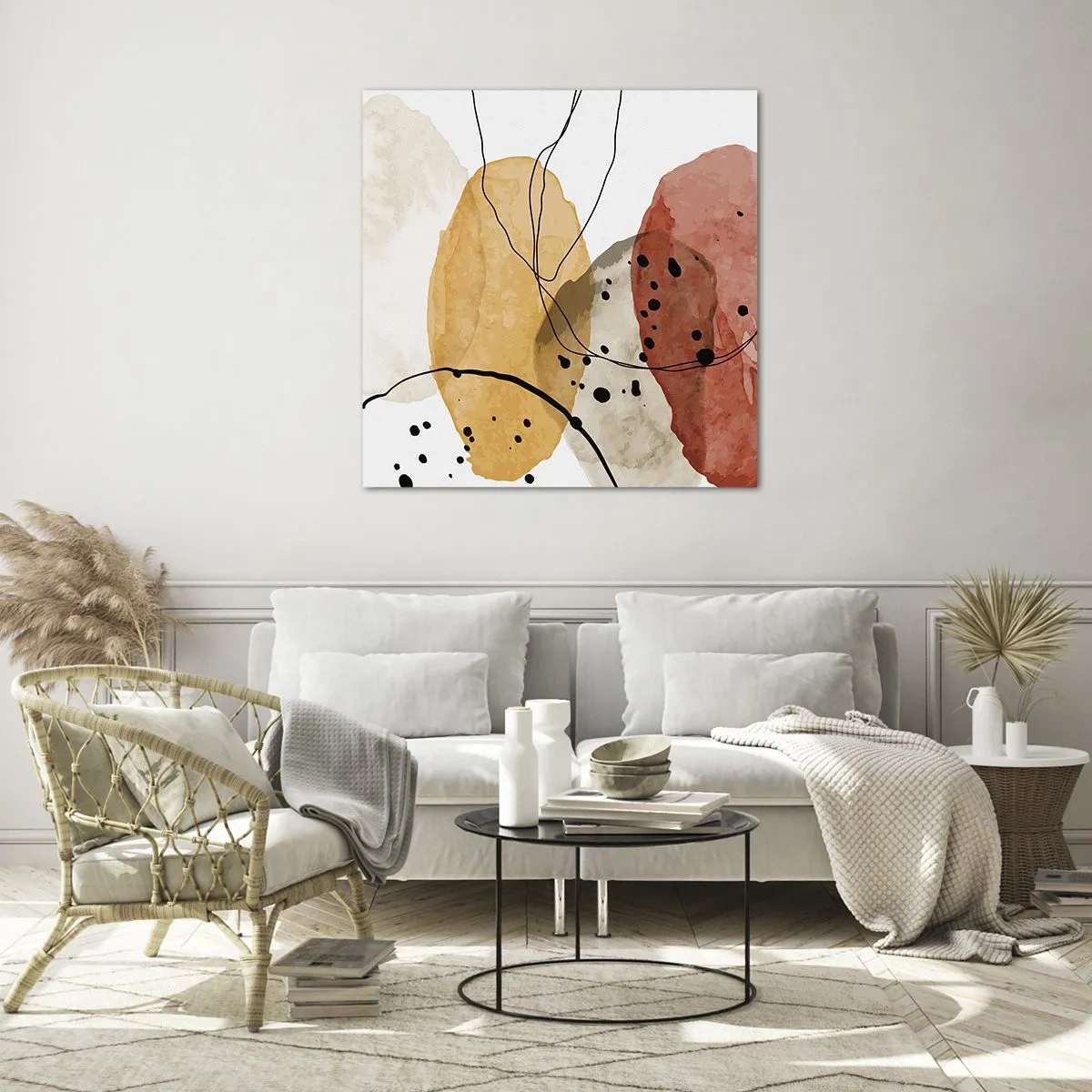 Schilderen op glas - Als lichte, transparante lucht - 60x60 cm