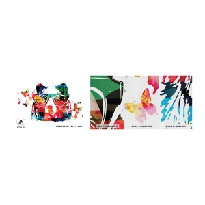 Fotobehang Monster Premium Canvas - Dat vind ik leuk! - Abstractie, Beer, Bril - 100x30 cm