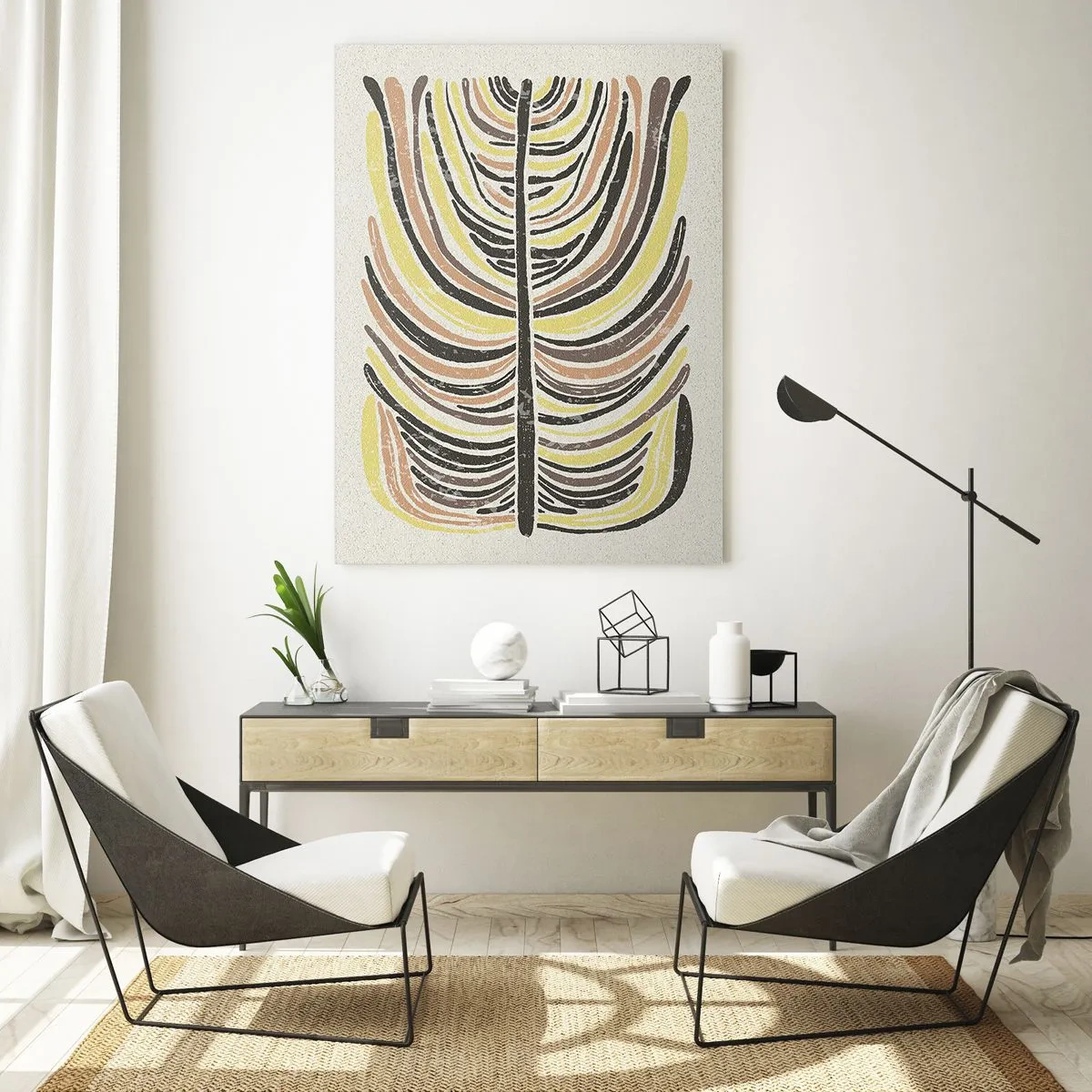 Schilderen op glas - Abstractie vol leven - 70x100 cm