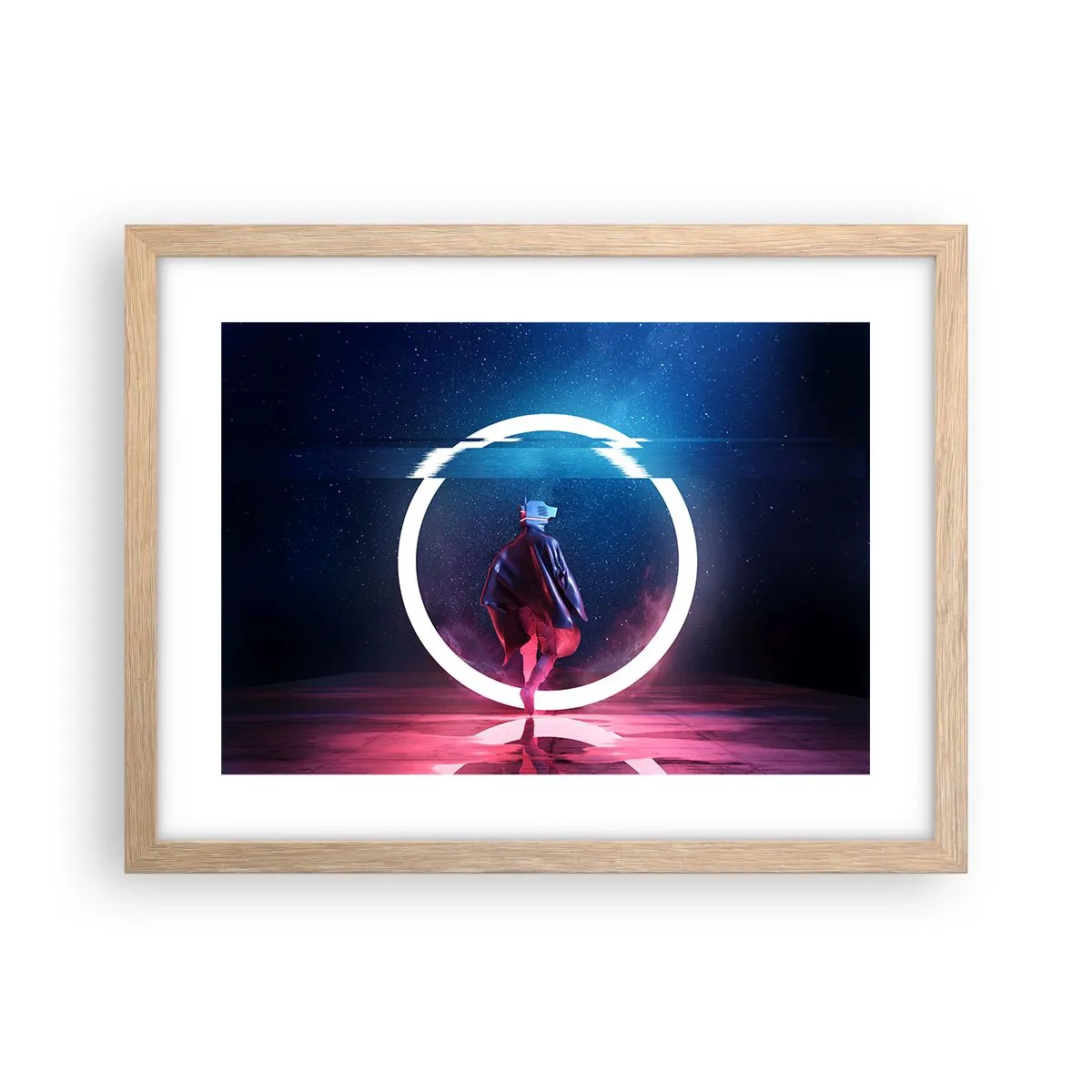 Een poster in een licht eiken lijst - Tussen werelden - 40x30 cm