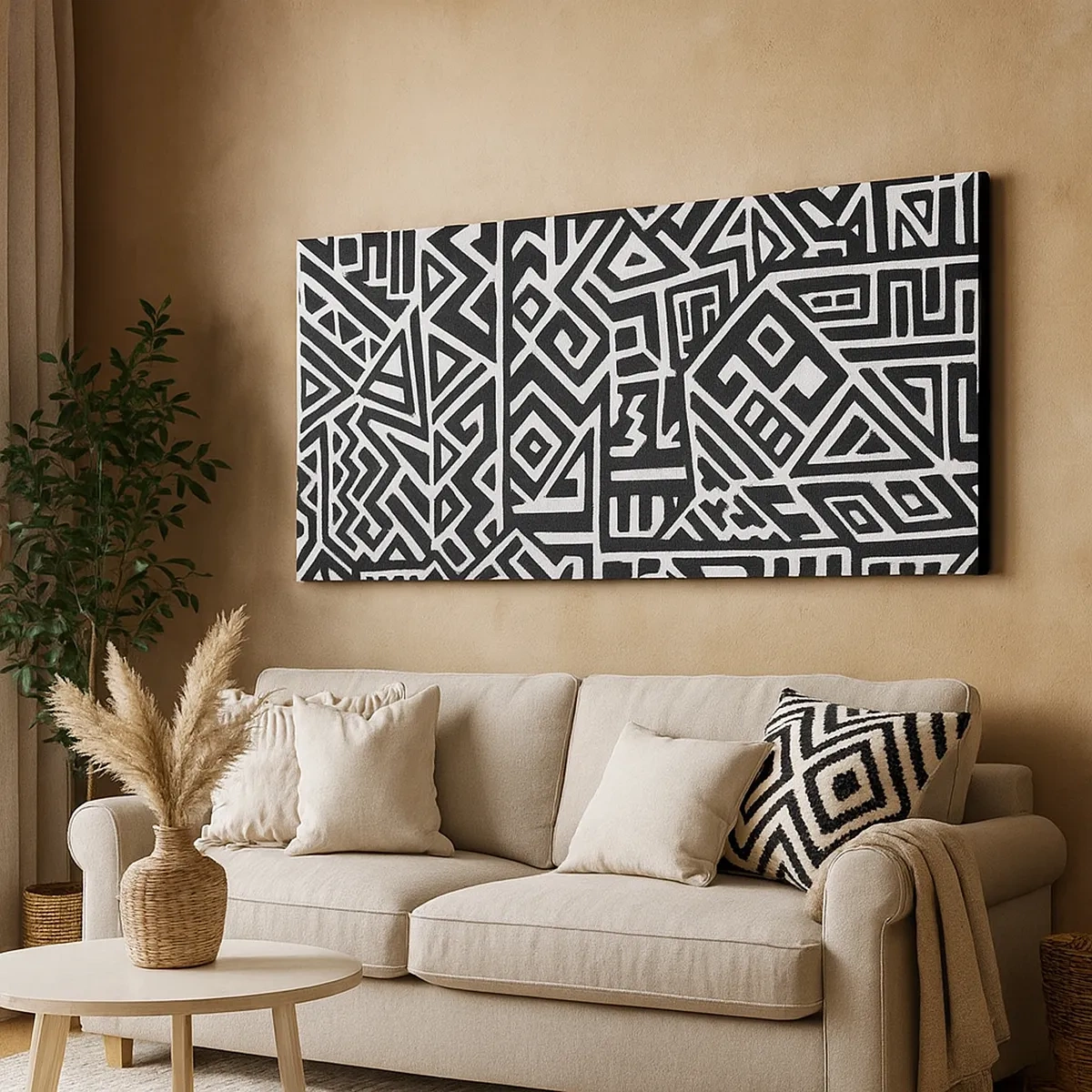 Schilderen op canvas - Pre-Columbiaanse compositie - 30x30 cm