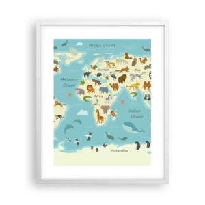 Poster in een witte lijst - Goede buren - 40x50 cm