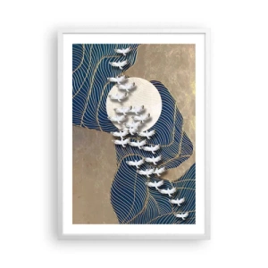 Poster in een witte lijst - Vrijheid, dwalen, gemeenschap - 50x70 cm