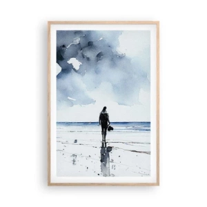 Een poster in een licht eiken lijst - Gesprek met de zee - 61x91 cm